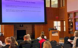 Allison Kurpiel presents about rates and predictors of juvenile recidivism for child welfare involved youth.