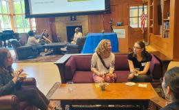 Attendees of the annual SSRI Spring Celebration gather in the Hintz Alumni Center.