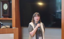 Deborah Ehrenthal, SSRI Director, speaks to the crowd of attendees.