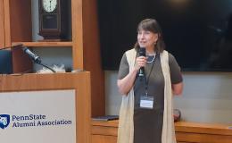 Deborah Ehrenthal, SSRI Director, addresses the audience.