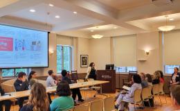 Koraly Pérez-Edgar, SSRI associate director, presents about the HEALthy Brain and Child Study.