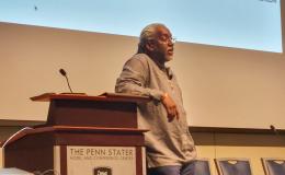 Timothy Eatman answers audience questions.
