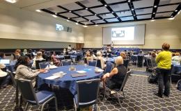IFSE attendees listening to Timothy Eatman answer questions.