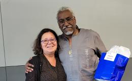 Zoubeida Ounaies with Timothy Eatman.