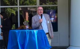 Andrew Read, Senior Vice President for Research, gives remarks to the attendees.