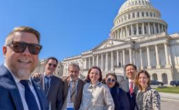 Group shot of Penn State COSSA Day attendees outside the U.S. Capitol.