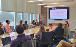 Attendees of the SSRI Open House on April 7 in Room 314.