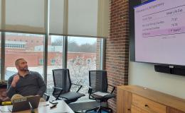 Ryan Thombs, SSRI cofund, presents to the group.