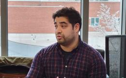 Closeup of Mark Ortiz, SSRI cofunded faculty member, presenting to the group.