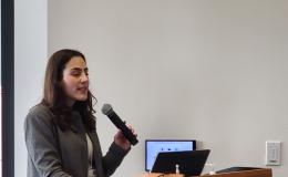Rachel Marcus, MS, Doctoral Student in Developmental and Child Psychology, give her talk to the group.