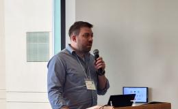 Grayson Sipe, PhD, Assistant Professor of Biology, presents his talk.