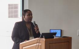 Sophia Allen, PhD, Assistant Professor of Public Health Sciences, Penn State College of Medicine, presents her talk.