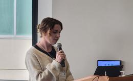 Madison Kelm, PhD, Doctoral Candidate in Psychology, College of the Liberal Arts, presents her talk.