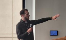 Eric Harrison, Doctoral Student in Human Development and Family Studies, gives a lived experience talk.