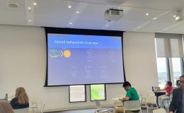 Wide shot of the presentation about the opioid settlement trust.