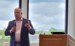 Dennis Scanlon, PhD, Distinguished Professor of Health Policy and Administration, presents his portion of the opioid settlement trust talk.
