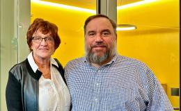 Betsy Beck and Joe Broniszewski pose together.