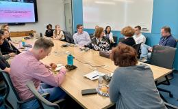 Group shot of attendees in 314 Welsh Building.