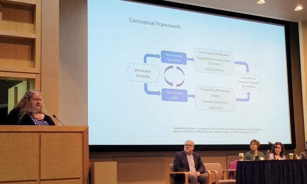 Louisa Holmes presents her research at the CSUA annual conference.