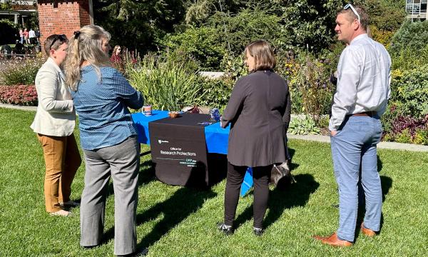 Attendees visit the various tables featuring SSRI's units.
