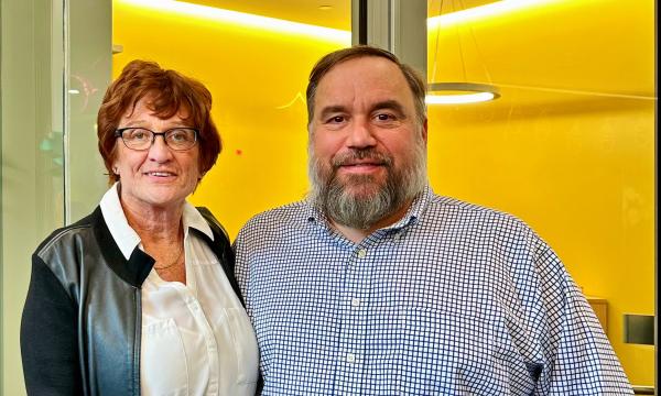 Betsy Beck and Joe Broniszewski pose together.